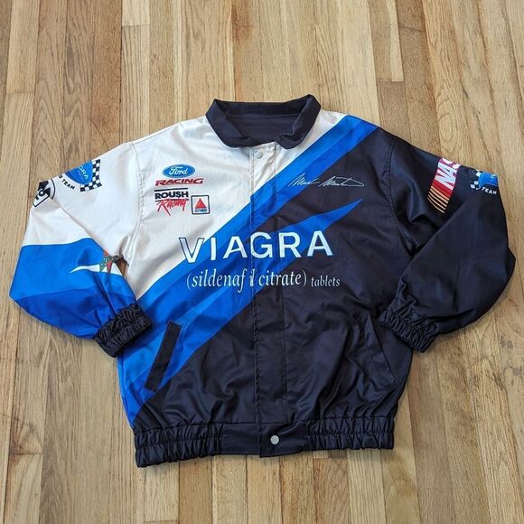 Vi agra Nylon Race Car Track Style Graphic Jacket Coat - Picture 3 of 3